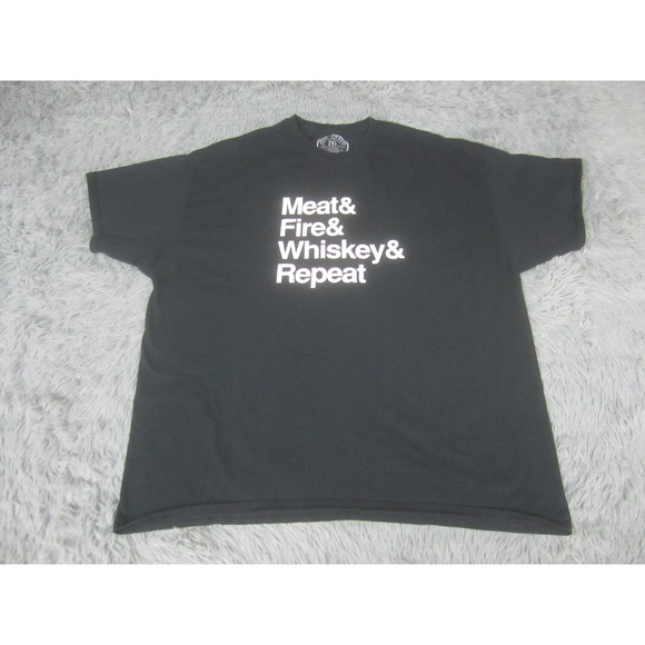 Jess Pryles Other - Jess Pryles Shirt Mens 2XL Black Meat Fire Whiskey Repeat BBQ Graphic‎ Funny Tee